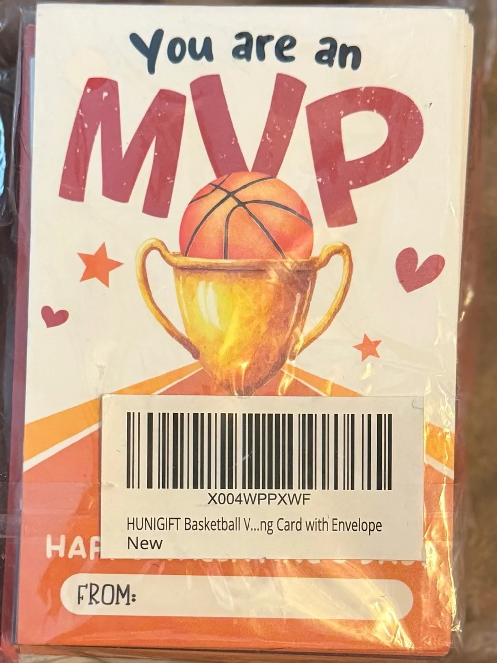 Basketball Valentine Cards Pack - Orange Sports Theme